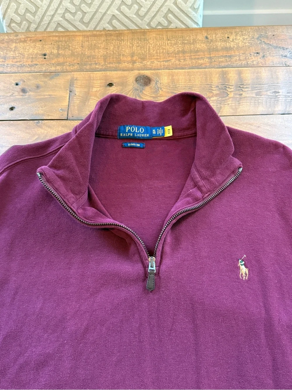 Polo Ralph Lauren burgundy Men's Half-Zip Polo -size XL